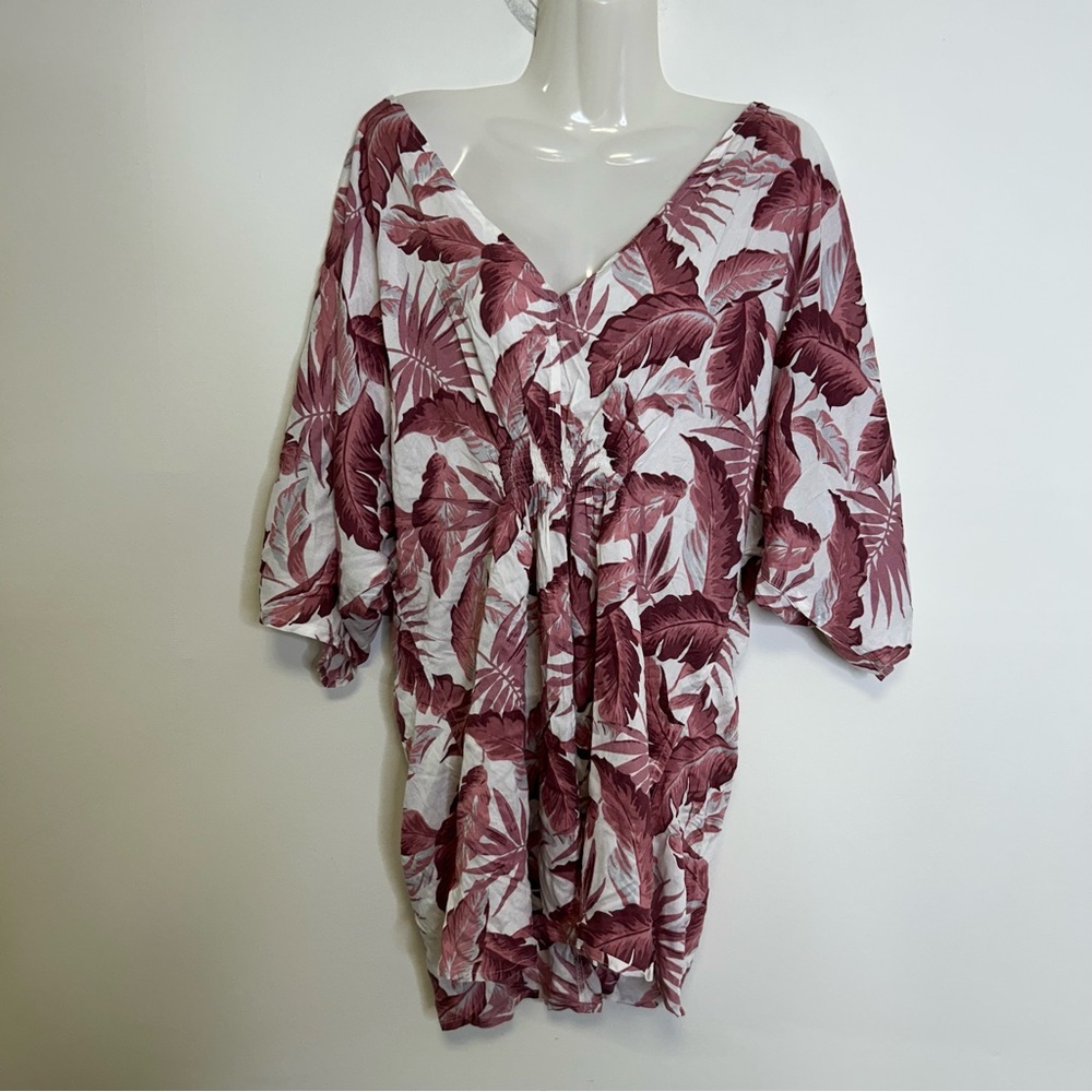 ◾️Onia Floral Open Back V Neck Swimsuit Cover Tunic